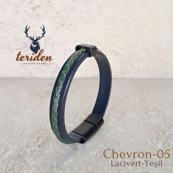 Chevron Hakiki Deri Bileklik (Erkek) - Görsel 10
