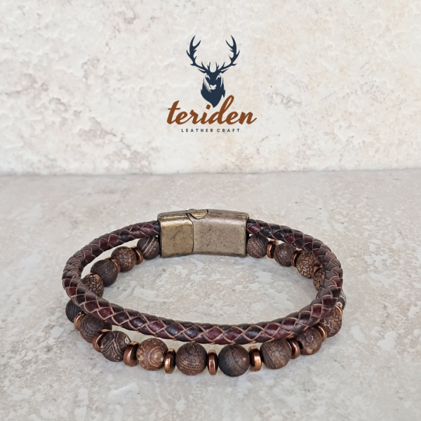 Tibet - Brown Hakiki Deri Bileklik (Unisex) - Görsel 3
