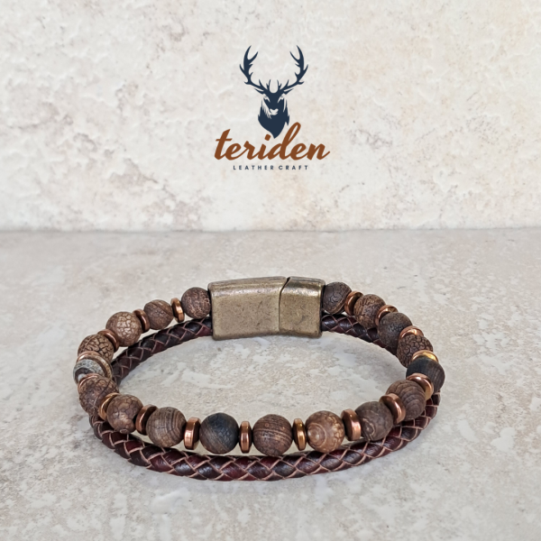 Tibet - Brown Hakiki Deri Bileklik (Unisex) - Görsel 4