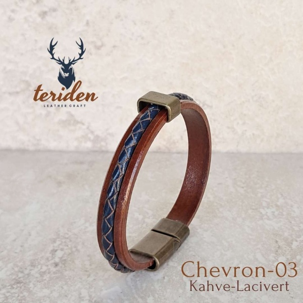 Chevron Hakiki Deri Bileklik (Erkek) - Görsel 6