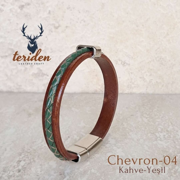 Chevron Hakiki Deri Bileklik (Erkek) - Görsel 8
